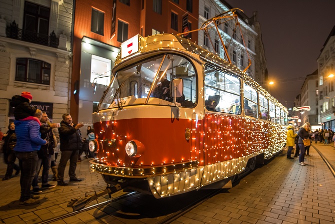 vánoční tramvaj v Brně