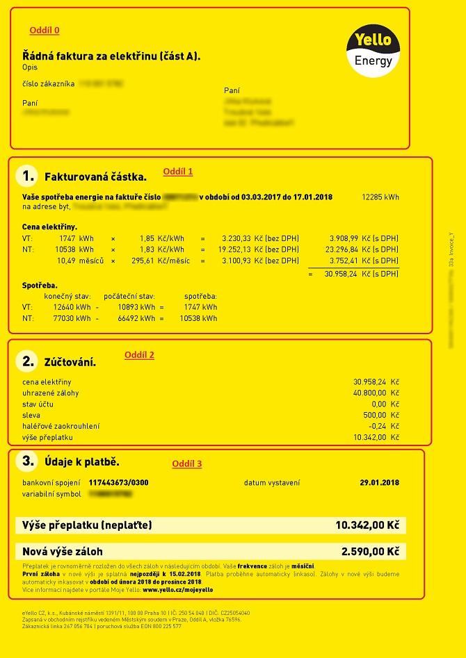 vyúčtování elektřiny: první část