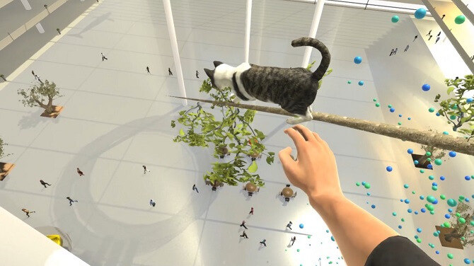 simulace záchrany kočky ve virtuální realitě