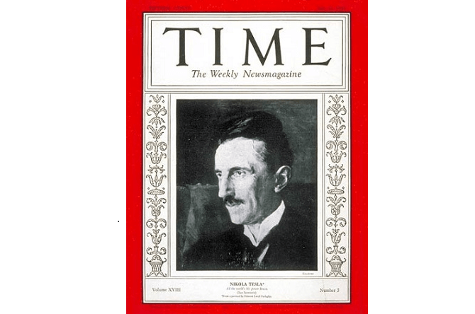 Nikola Tesla na přední stránce časopisu Time