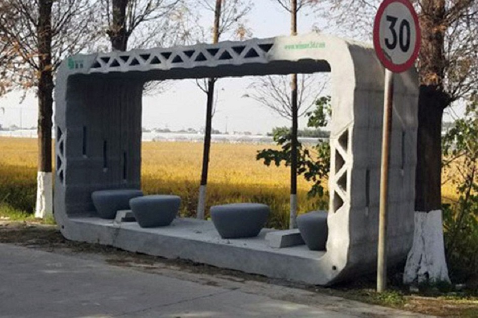 V Číně vytiskli 1. autobusovou zastávku z 3D tiskárny na světě za 2 hodiny