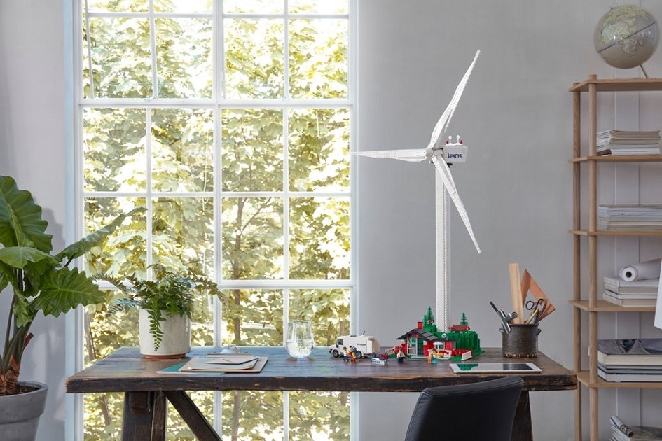 První stavebnice Lego s doplňky z rostlinných plastů je větrná turbína s motorem